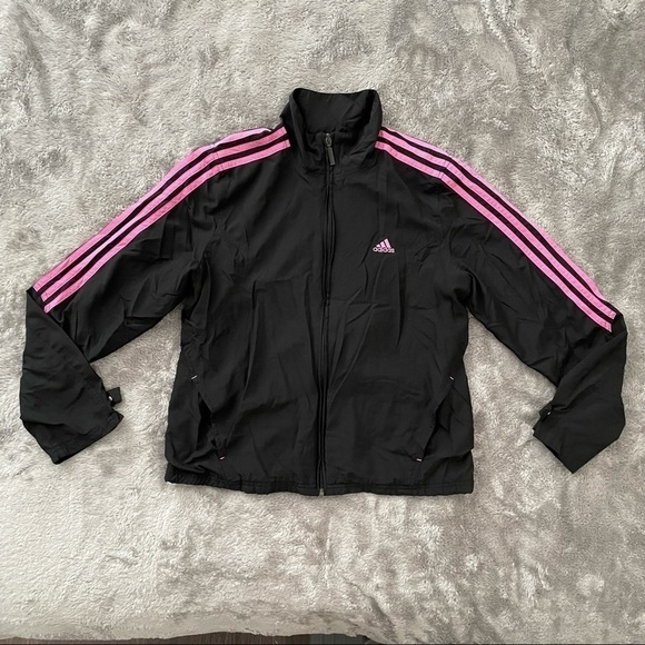 Adidas Classic 3 Stripe Zip Up Active Windbreaker - Picture 1 of 8
